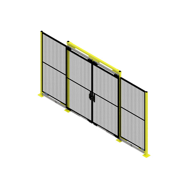 RTSDDSBIPD367LHO - RapidGuard® II Machine Guarding 3' Wide x 6'-8" High RapidSlide Bi-Parting Door w/Header Tube & Posts
