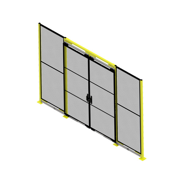 RTSDDSBIPD388LHO - RapidGuard® II Machine Guarding 3' Wide x 8' High RapidSlide Bi-Parting Door w/Header Tube & Posts