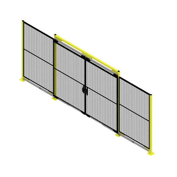 RTSDDSBIPD467LHO - RapidGuard® II Machine Guarding 4' Wide x 6'-8" High RapidSlide Bi-Parting Door w/Header Tube & Posts