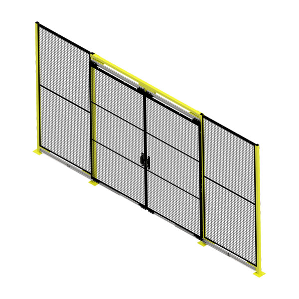 RTSDDSBIPD488LHO - RapidGuard® II Machine Guarding 4' Wide x 8' High RapidSlide Bi-Parting Door w/Header Tube & Posts