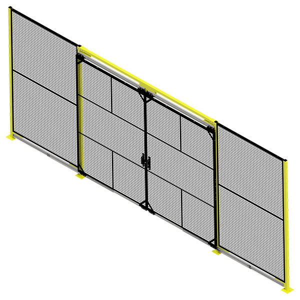 RTSDDSBIPD588LHO - RapidGuard® II Machine Guarding 5' Wide x 8' High RapidSlide Bi-Parting Door w/Header Tube & Posts